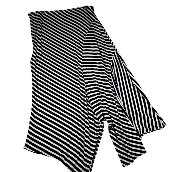 Chico's Dresses & Skirts - Chicos Striped Asymmetric Handkerchief Hem Midi Skirt Black‎ White Size 1 M